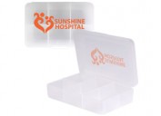 LL2004 Clear Rectangular 6 Compartment Pill Box