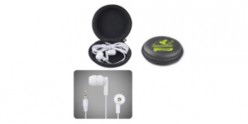 Earbud / Headphone Set in Round EVA Zippered Case - LL6150