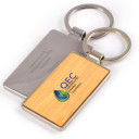 Rectangle Bamboo Zinc Keytag LL3526 